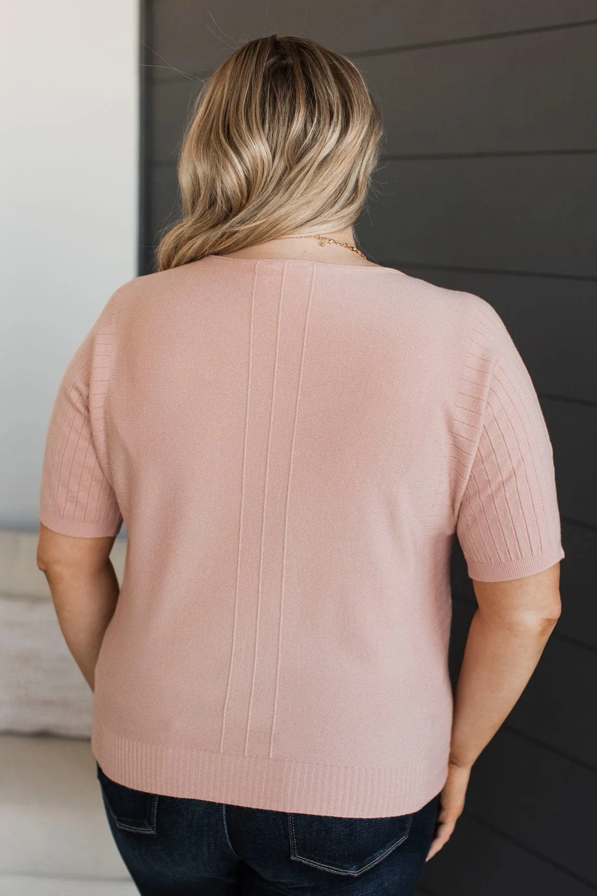 Dreams Of Success Dolman Top- Dusty Blush