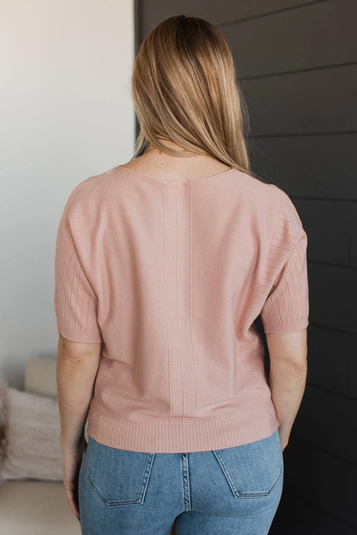 Dreams Of Success Dolman Top- Dusty Blush