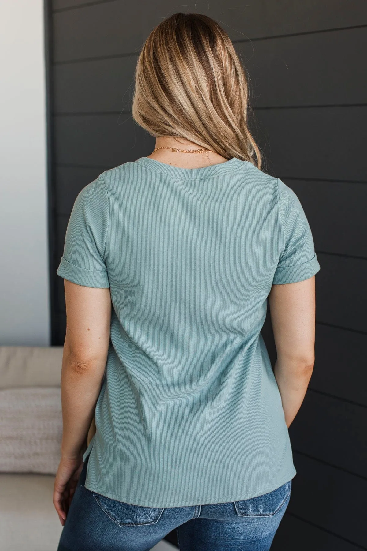 Exceptional Look Pocket Top- Denim