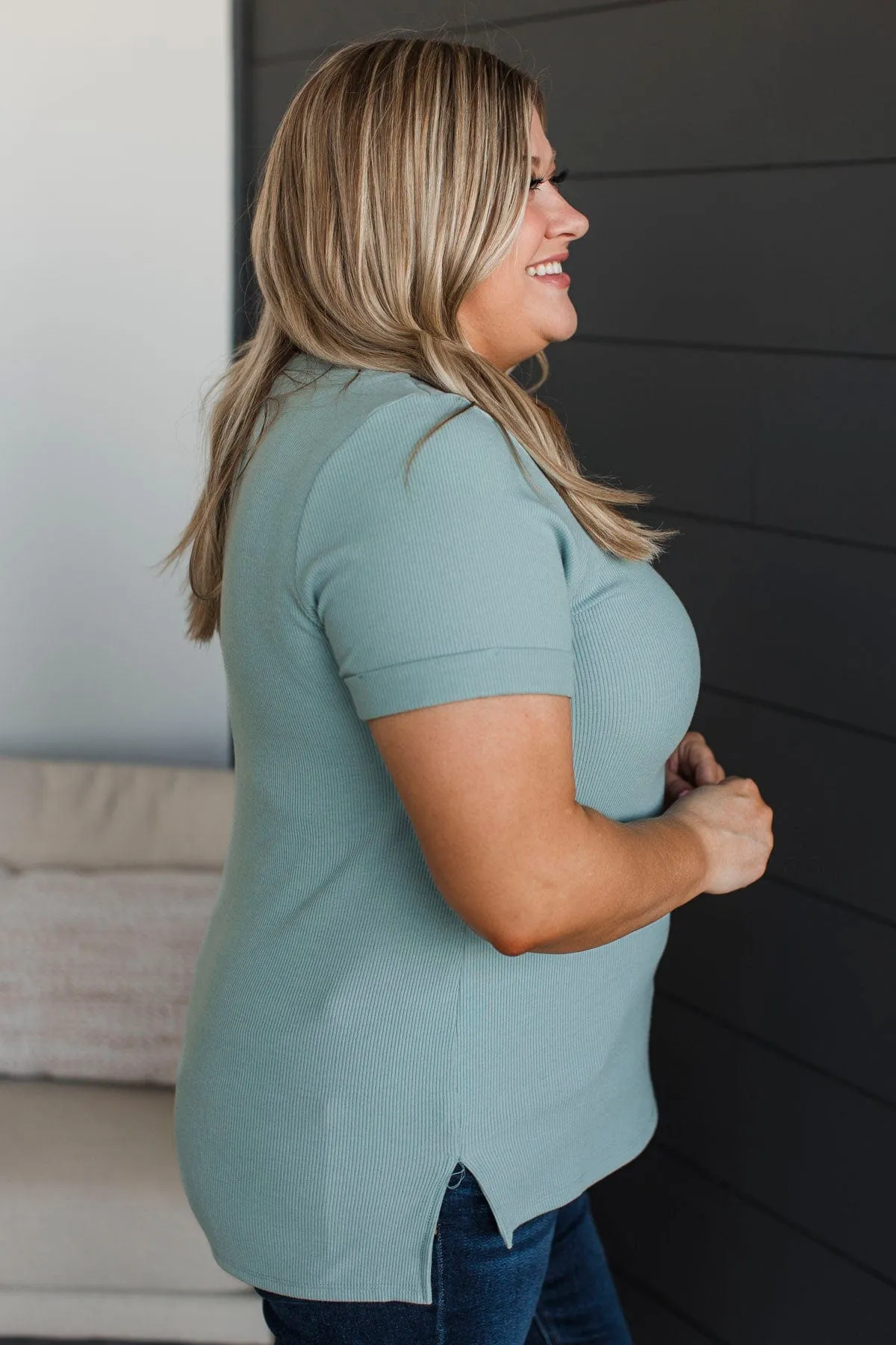 Exceptional Look Pocket Top- Denim
