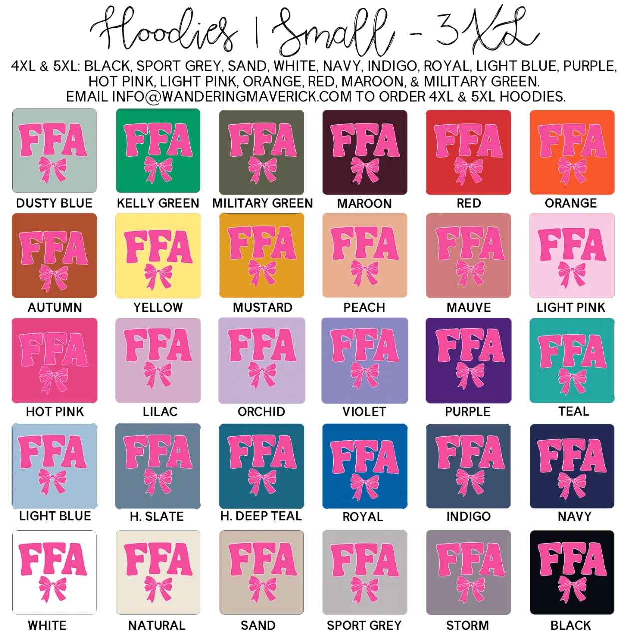 FFA Bow Pink Hoodie (S-3XL) Unisex - Multiple Colors!