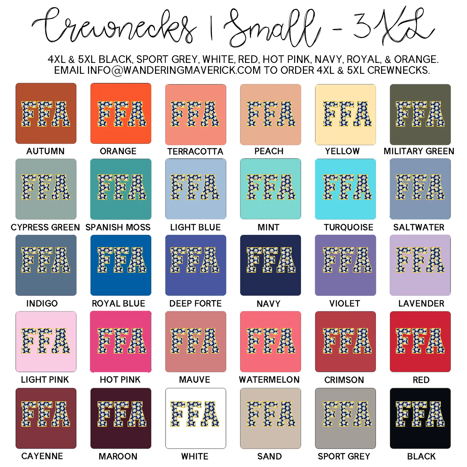 FFA Navy Daisy Hoodie (S-3XL) Unisex - Multiple Colors!