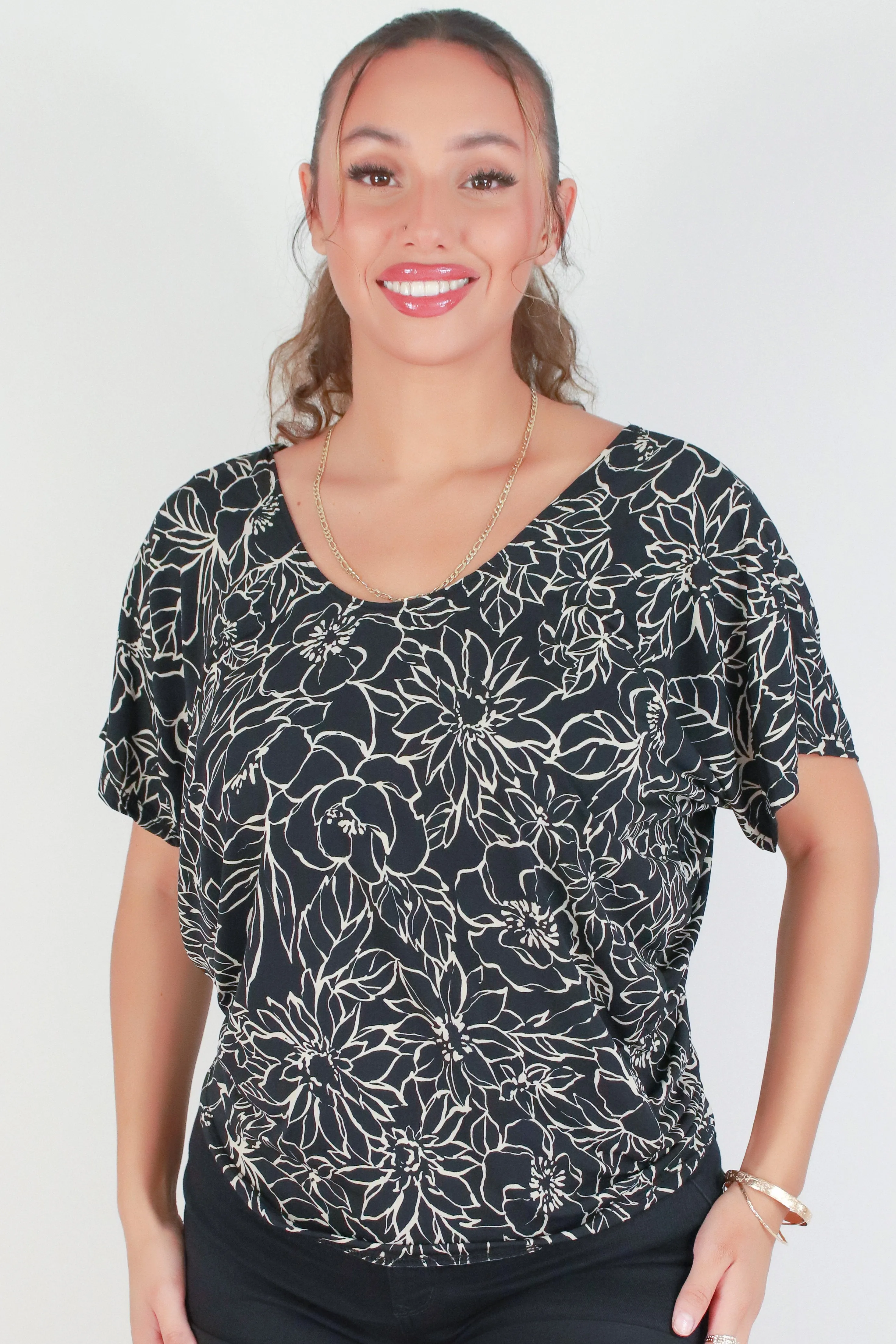 FLORAL DOLMAN TOP