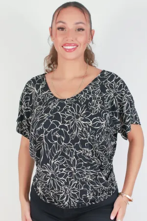 FLORAL DOLMAN TOP