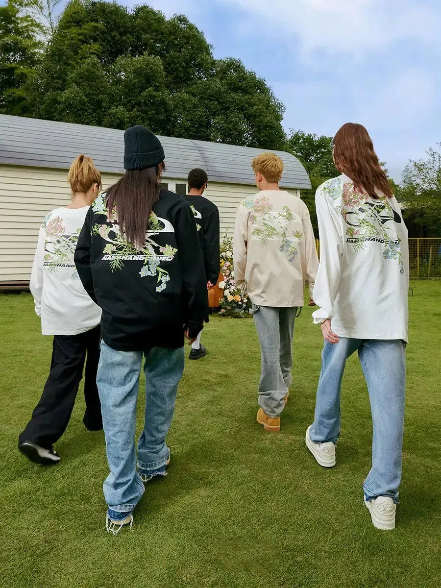 Floral Embroidery Long-sleeved Pullover