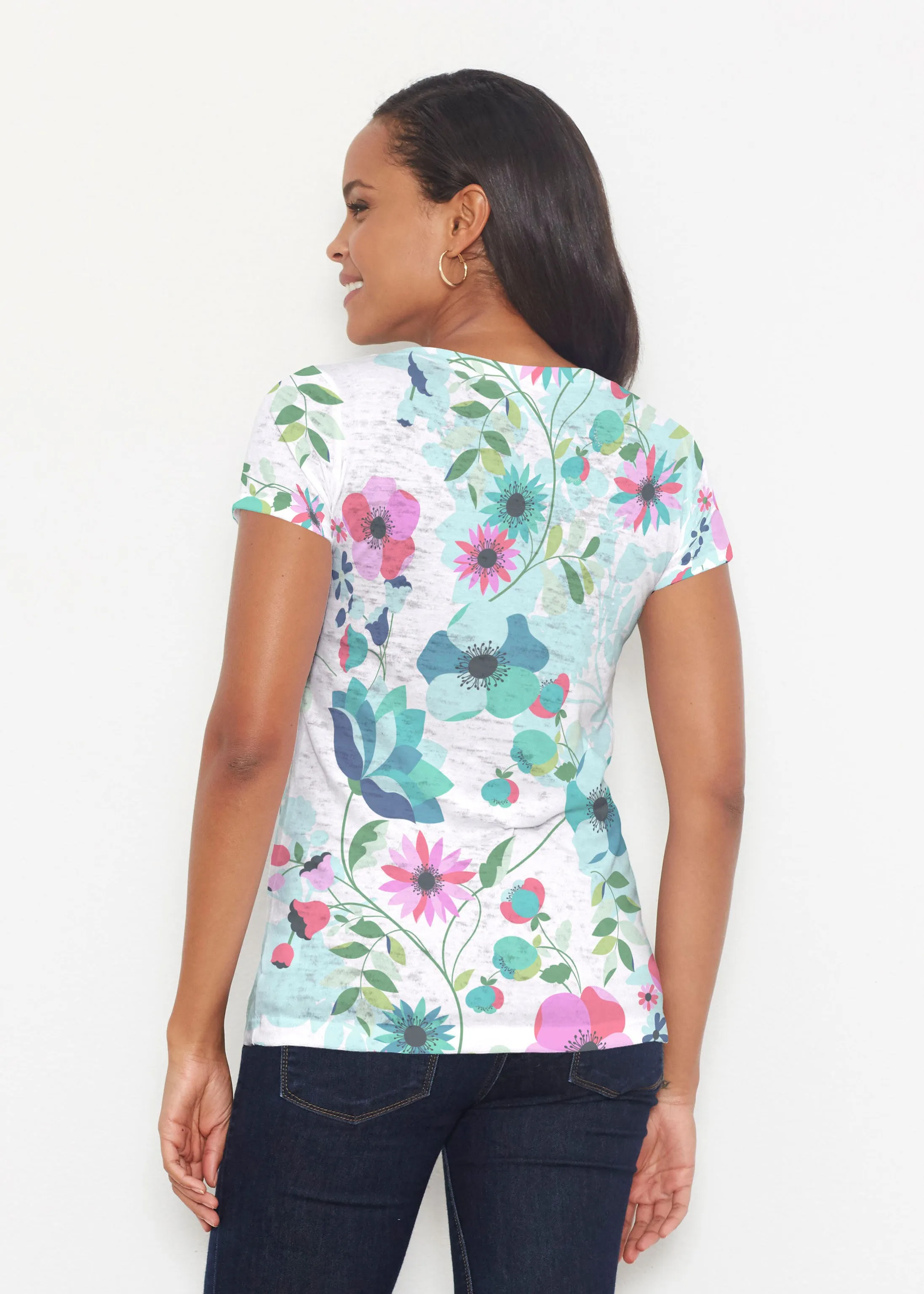 Floral Vines (13420) ~ Signature Short Sleeve Scoop Shirt