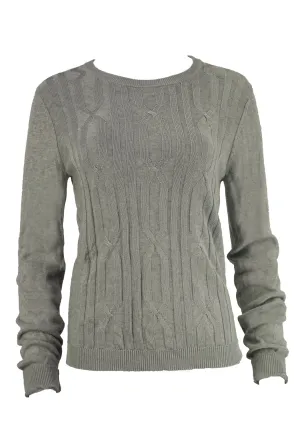GANT Women's Grey Melange Graphic Cable Crew 482328 Size M $195 NWT