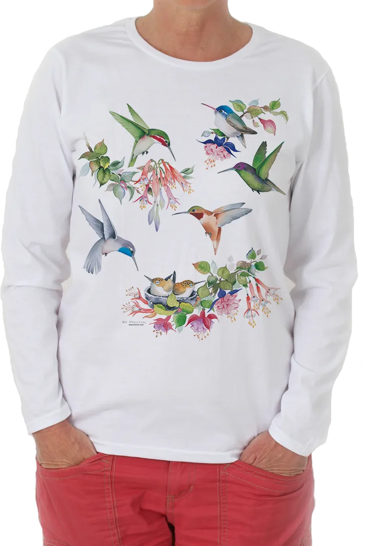 Garden Flowers, Birds, and Nature Designs Long Sleeve Shirt by Valerie Pfeiffer