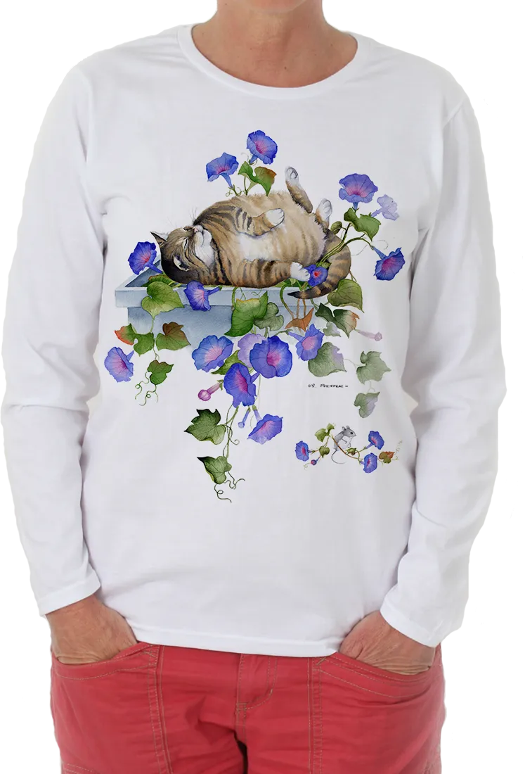 Garden Flowers, Birds, and Nature Designs Long Sleeve Shirt by Valerie Pfeiffer