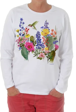 Garden Flowers, Birds, and Nature Designs Long Sleeve Shirt by Valerie Pfeiffer