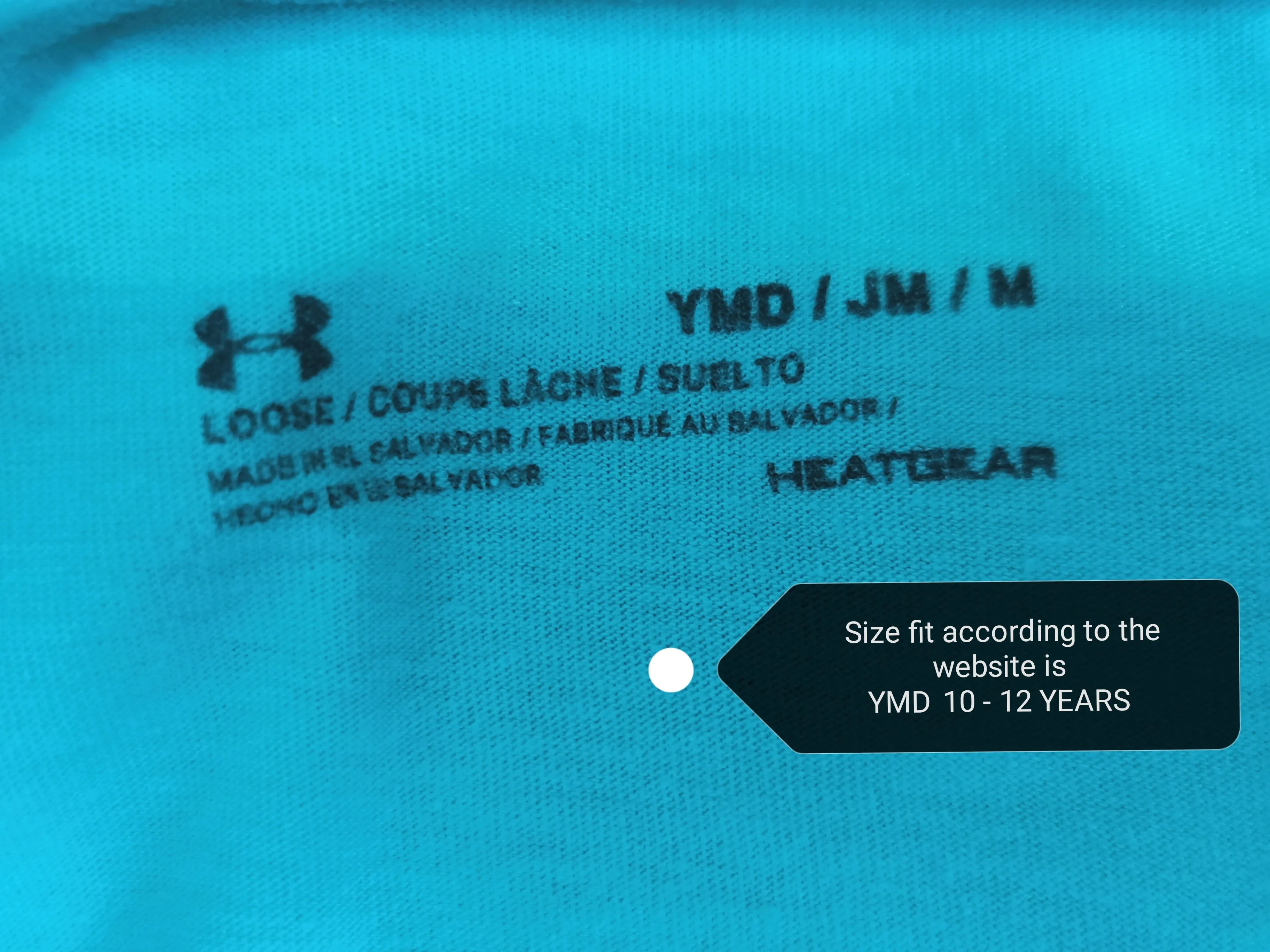 GIRL SIZE MEDIUM (10/12 YEARS) - UNDER ARMOUR, Loose Fit Heat Gear T-Shirt VGUC B35