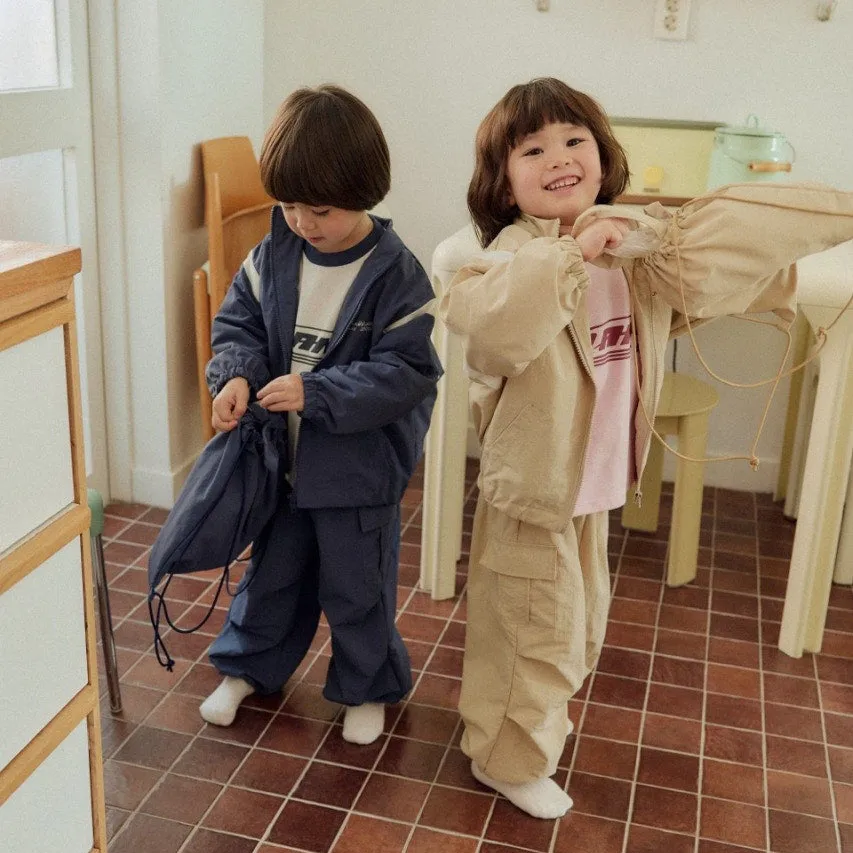 Girls & Boys Parachute Cargo Pants - Navy