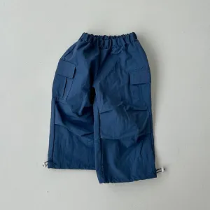 Girls & Boys Parachute Cargo Pants - Navy