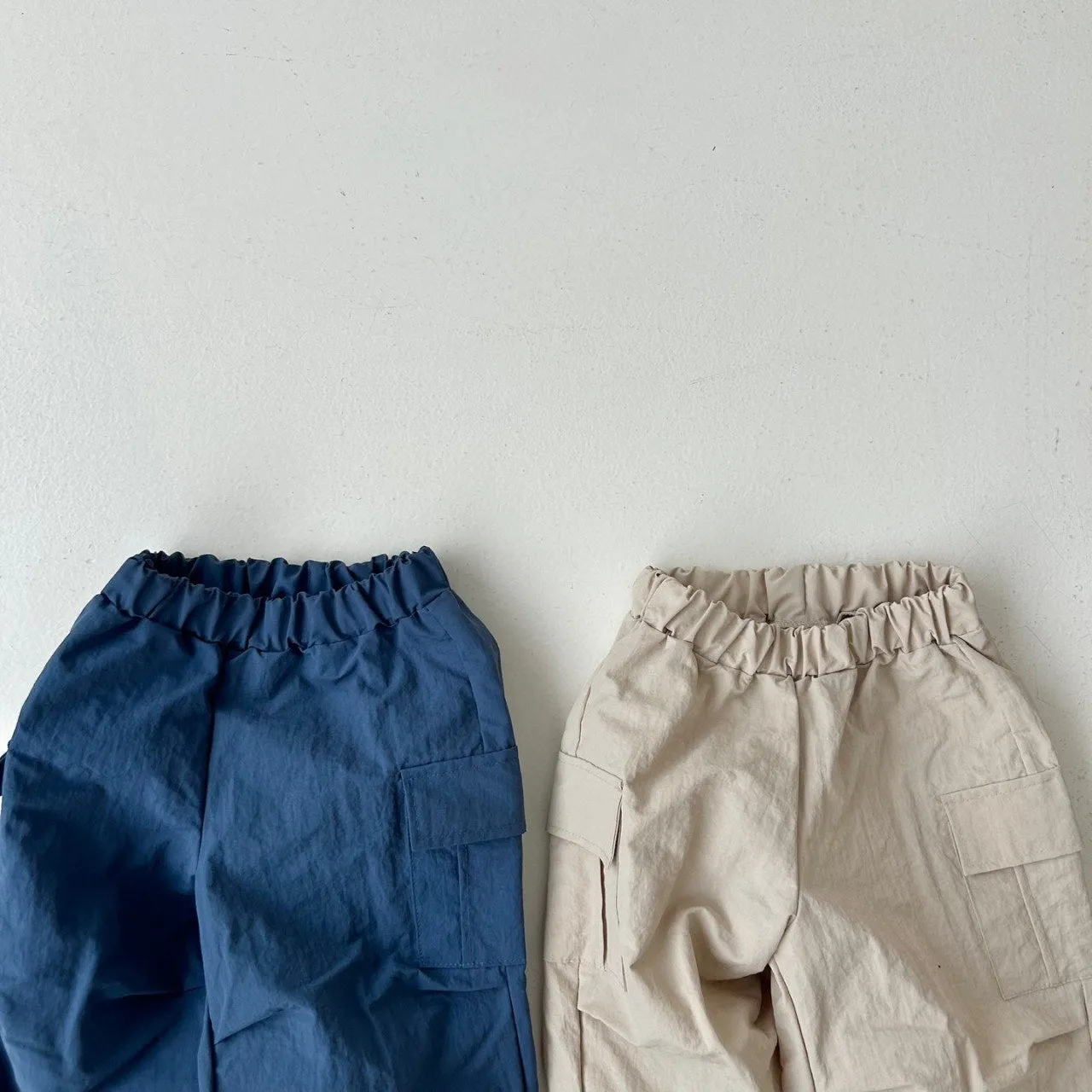 Girls & Boys Parachute Cargo Pants - Navy