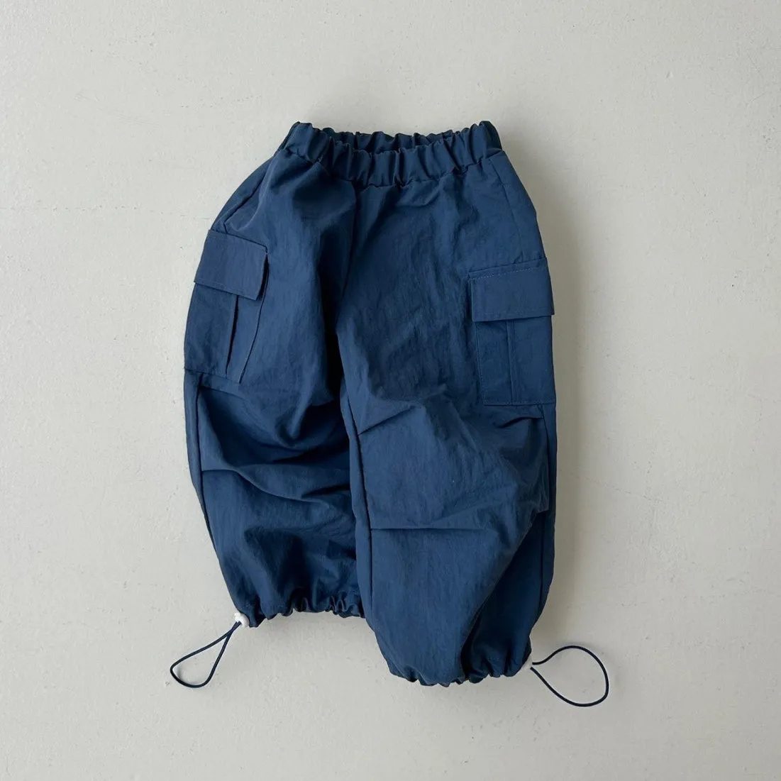 Girls & Boys Parachute Cargo Pants - Navy