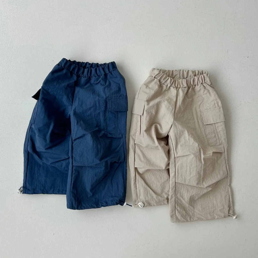 Girls & Boys Parachute Cargo Pants - Navy