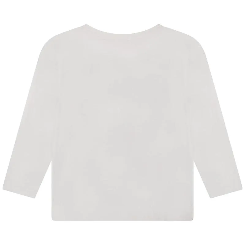Girls Ivory Fun Print Long Sleeve T-Shirt