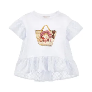 Girls White Bag T-Shirt
