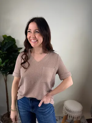 Got To Be You Mocha Vneck Top