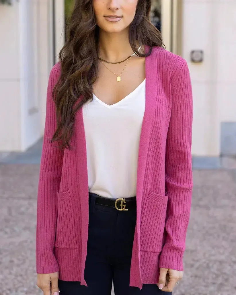 Grace & Lace Ribbed Knit Cardigan