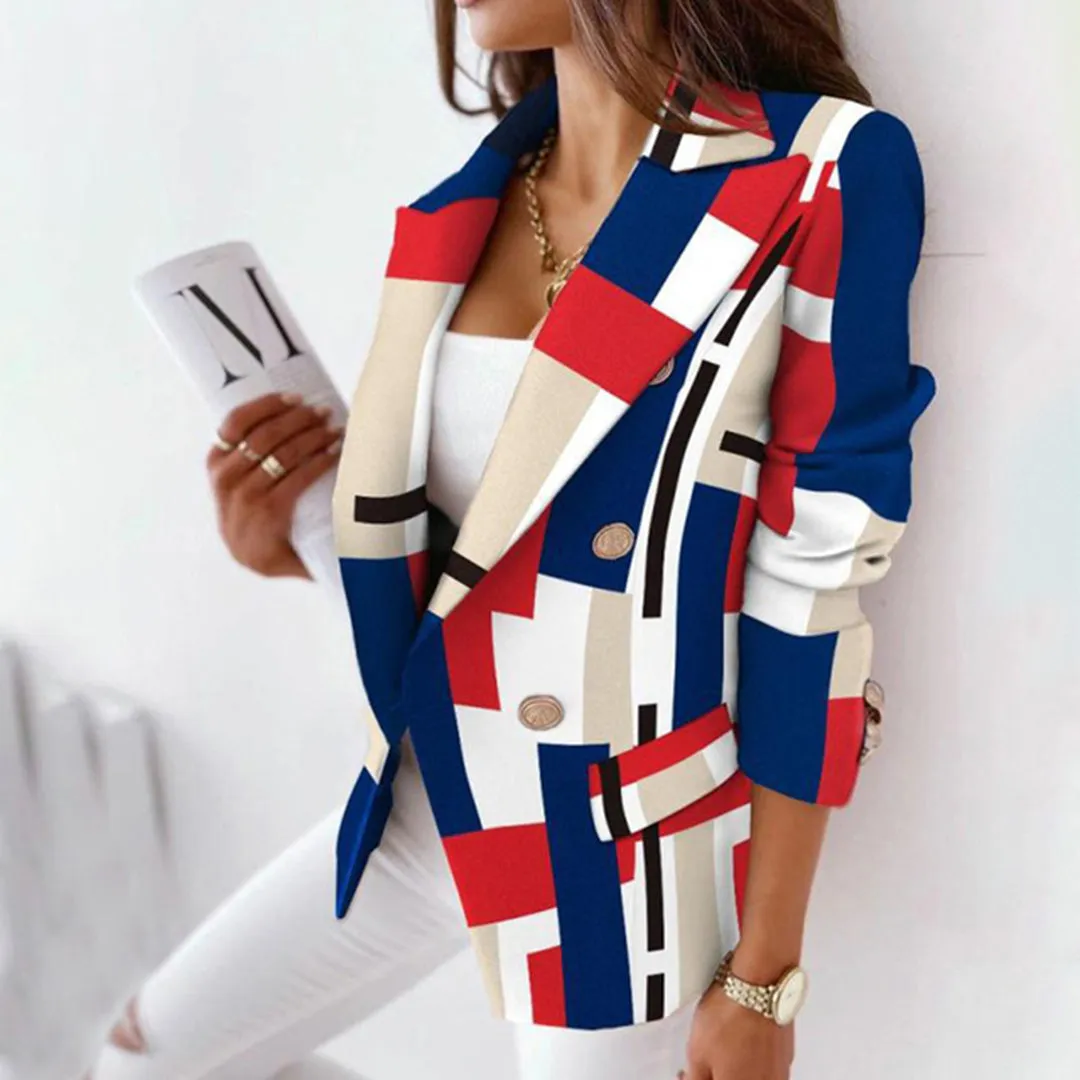 Grace - Checked double-breasted blazer for chic smart-casual
