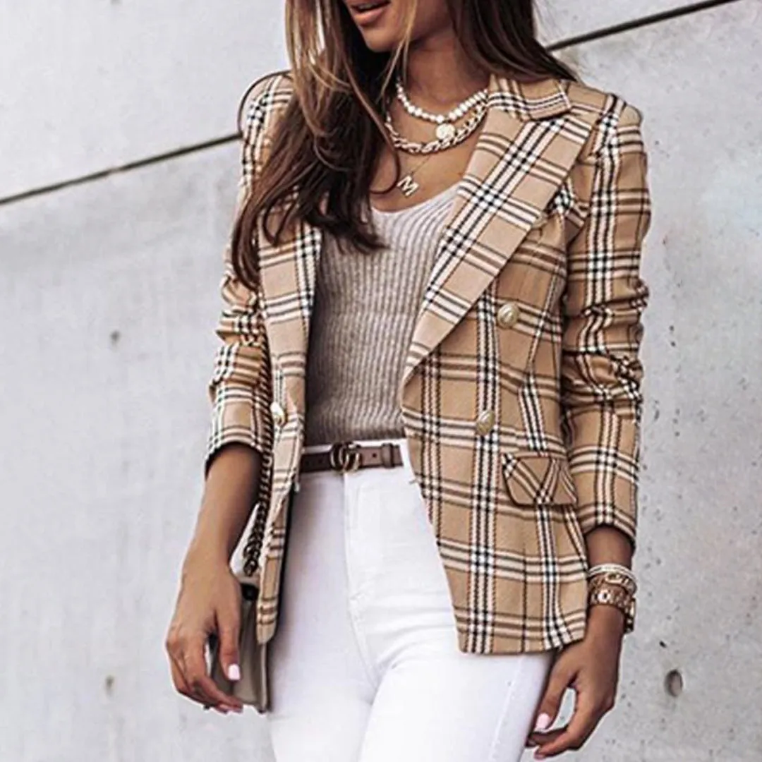 Grace - Checked double-breasted blazer for chic smart-casual