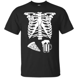 Halloween Skeleton Pizza Beer Costume shirt