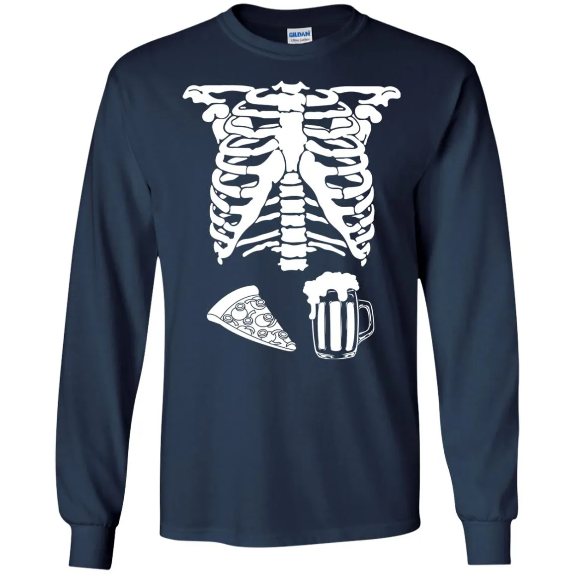 Halloween Skeleton Pizza Beer Costume shirt