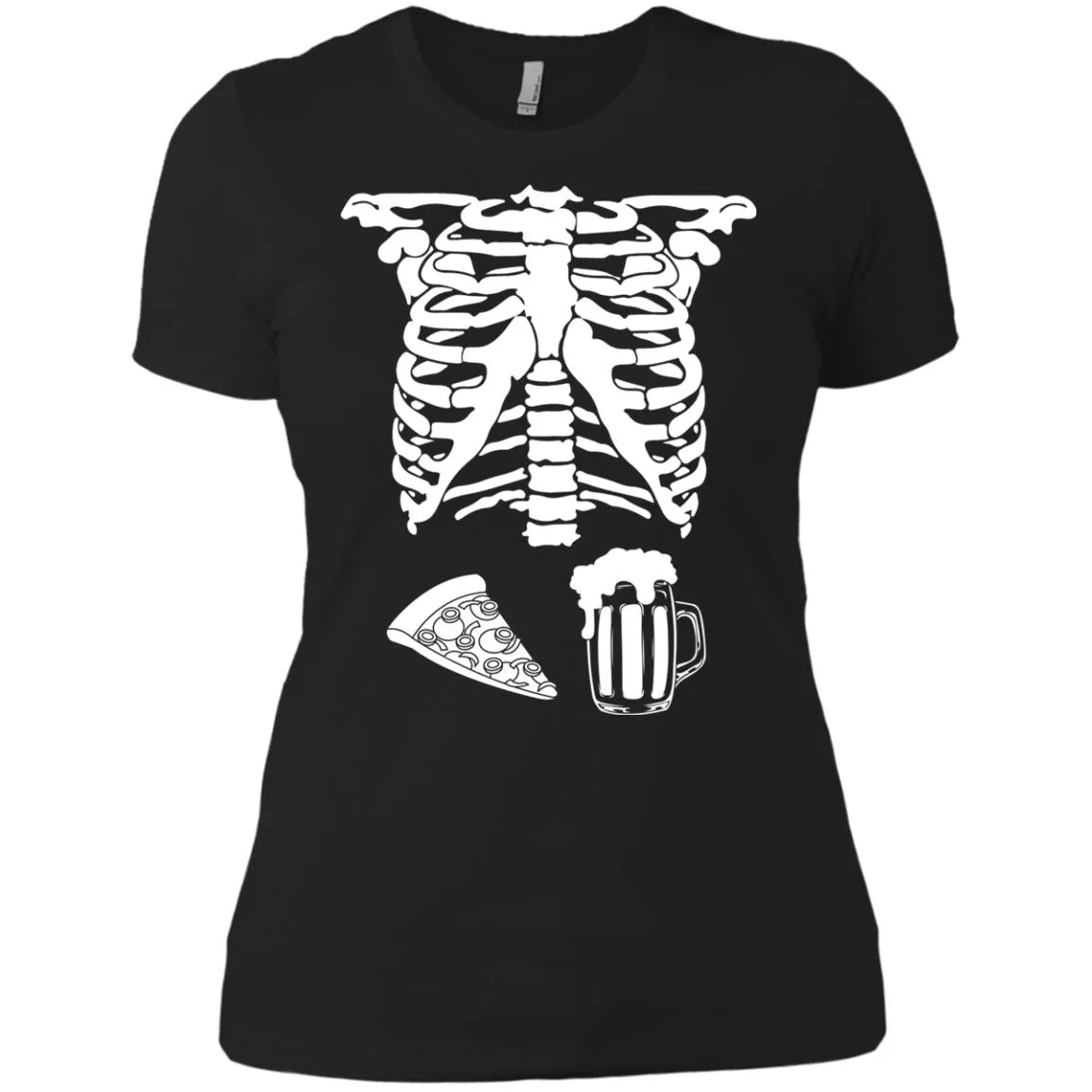 Halloween Skeleton Pizza Beer Costume shirt