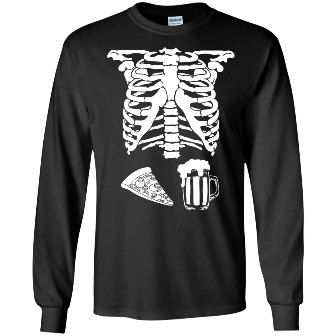 Halloween Skeleton Pizza Beer Costume shirt