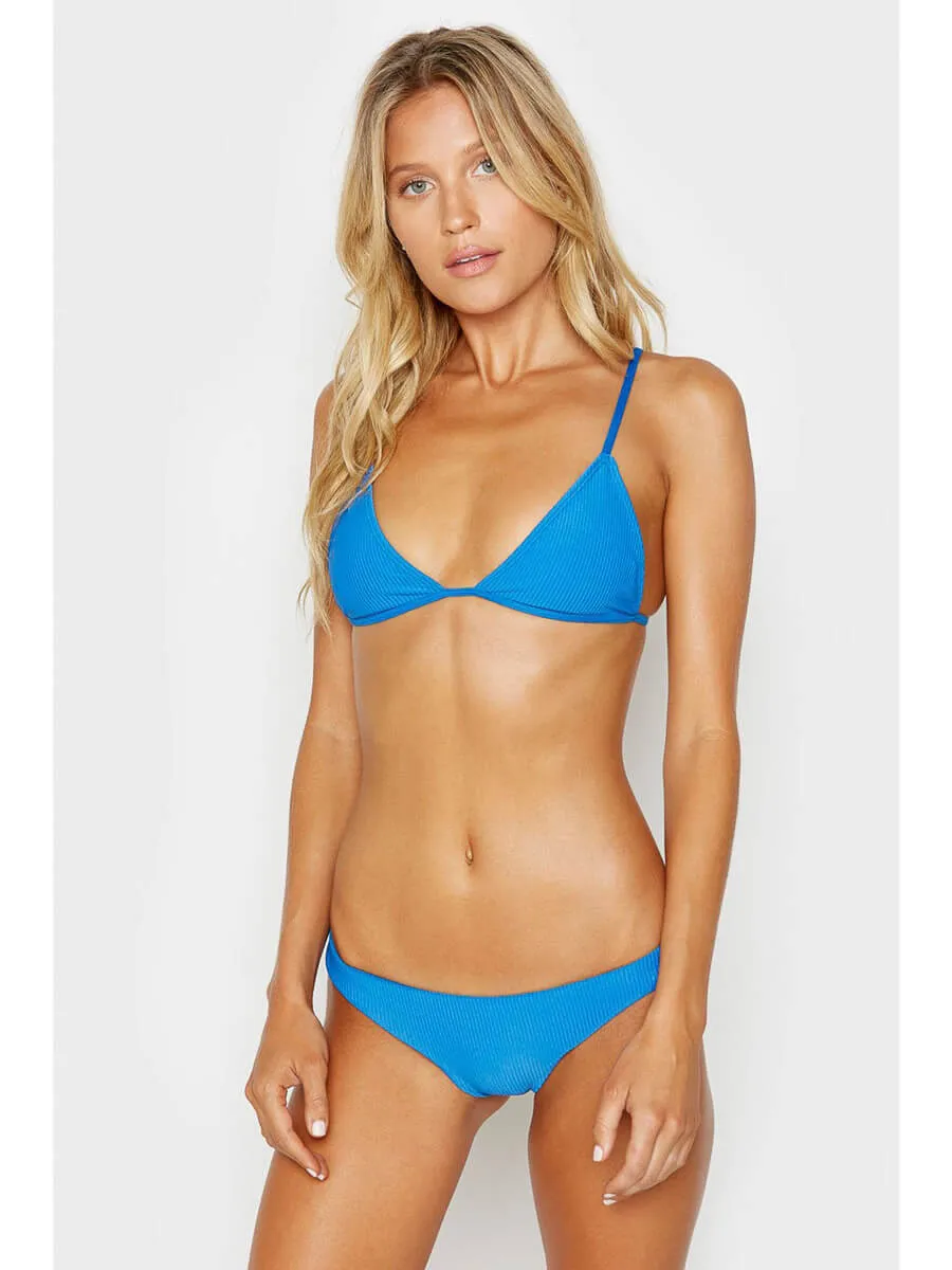 Hanalei Ribbed Cheeky Bottom Cobalt