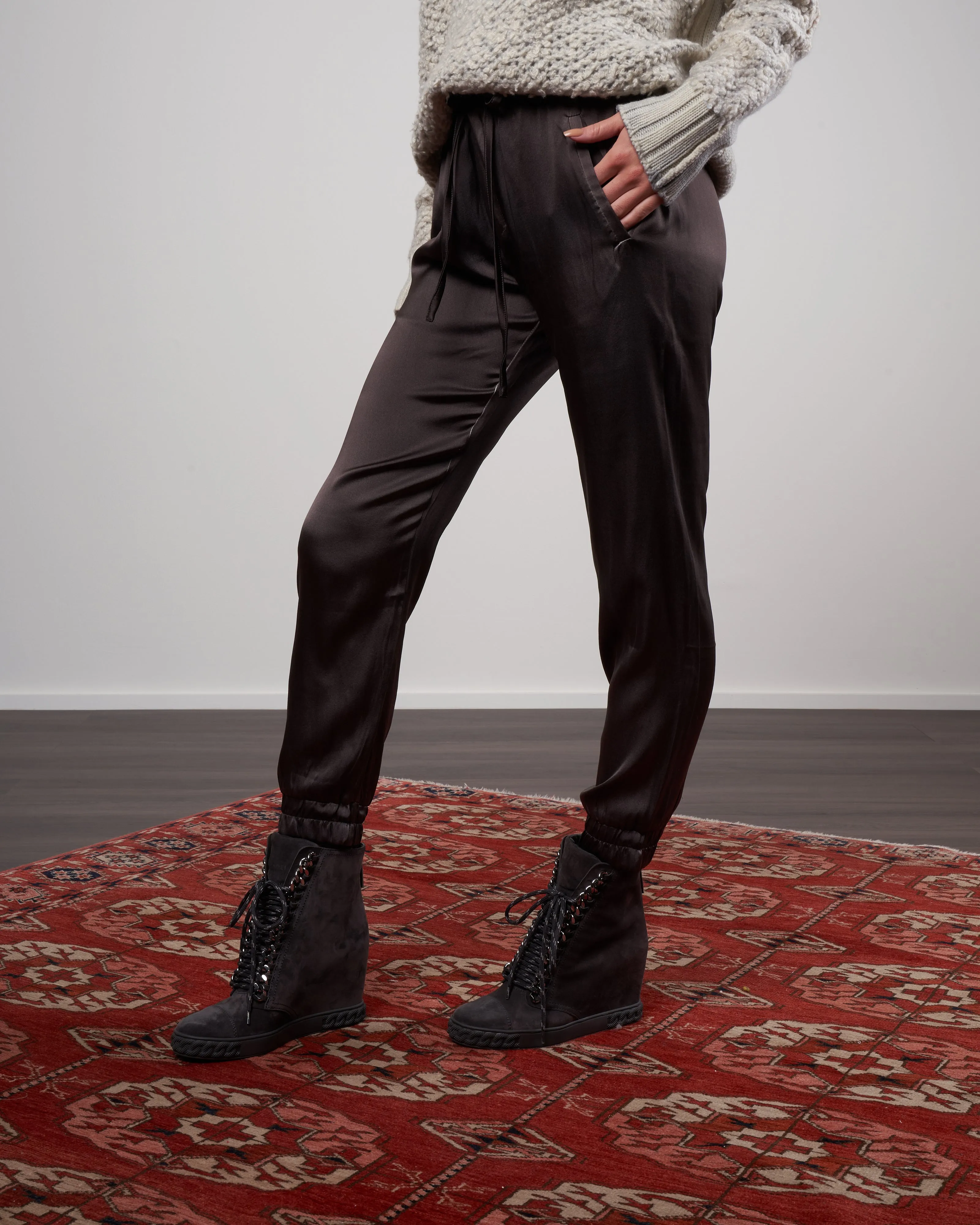 hand painted silk jogger pants - carruba
