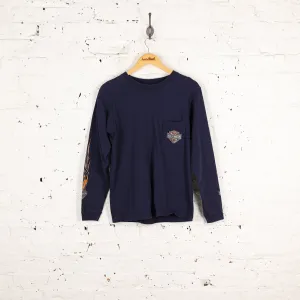 Harley Davidson Long Sleeve Pocket Texas Dealership T Shirt - Blue - M