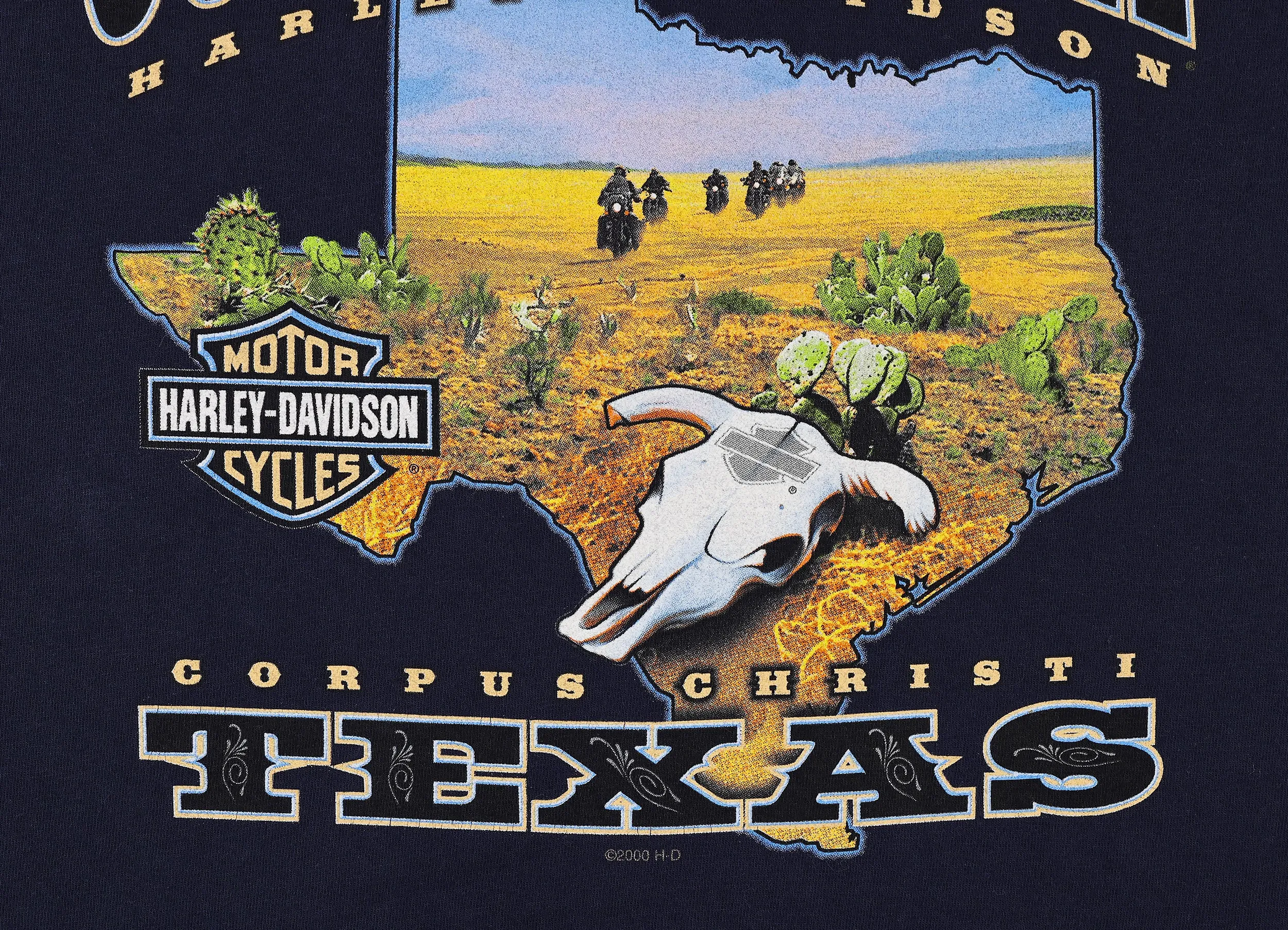 Harley Davidson Long Sleeve Pocket Texas Dealership T Shirt - Blue - M