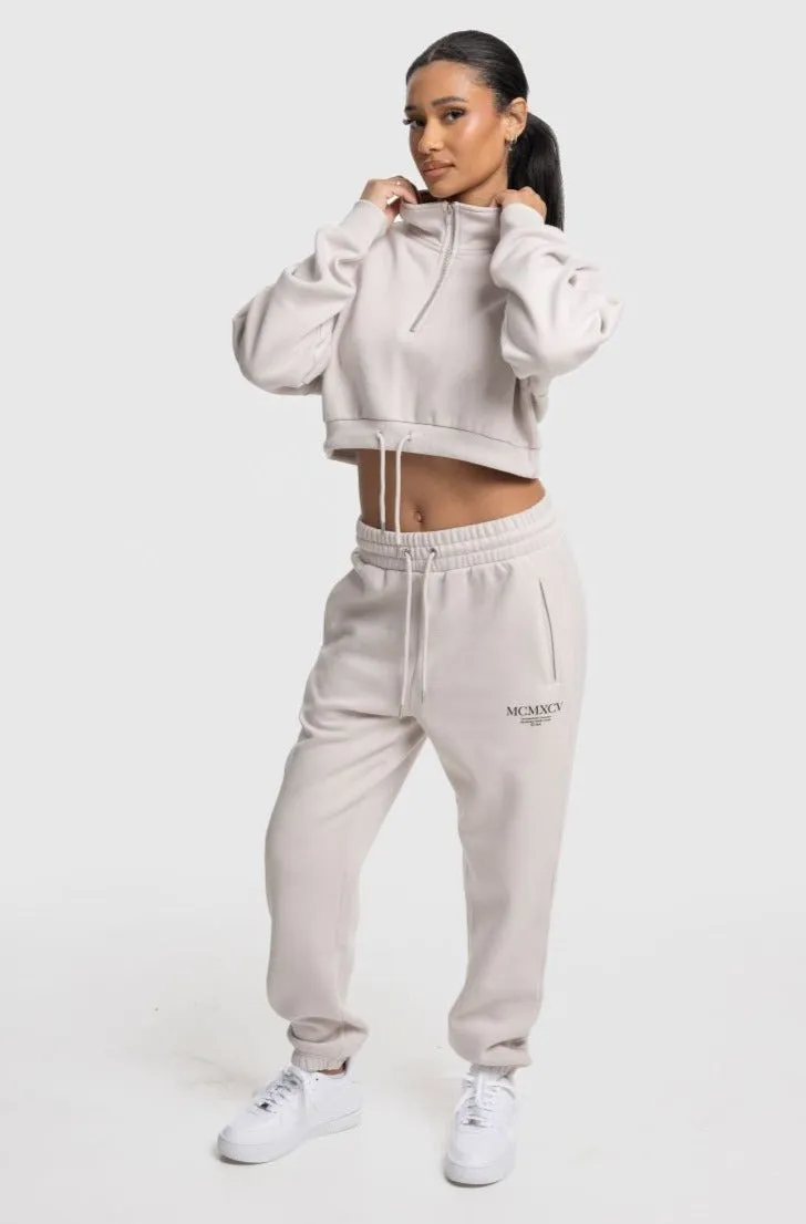 HAZE 1/4 ZIP CROP - OFF WHITE