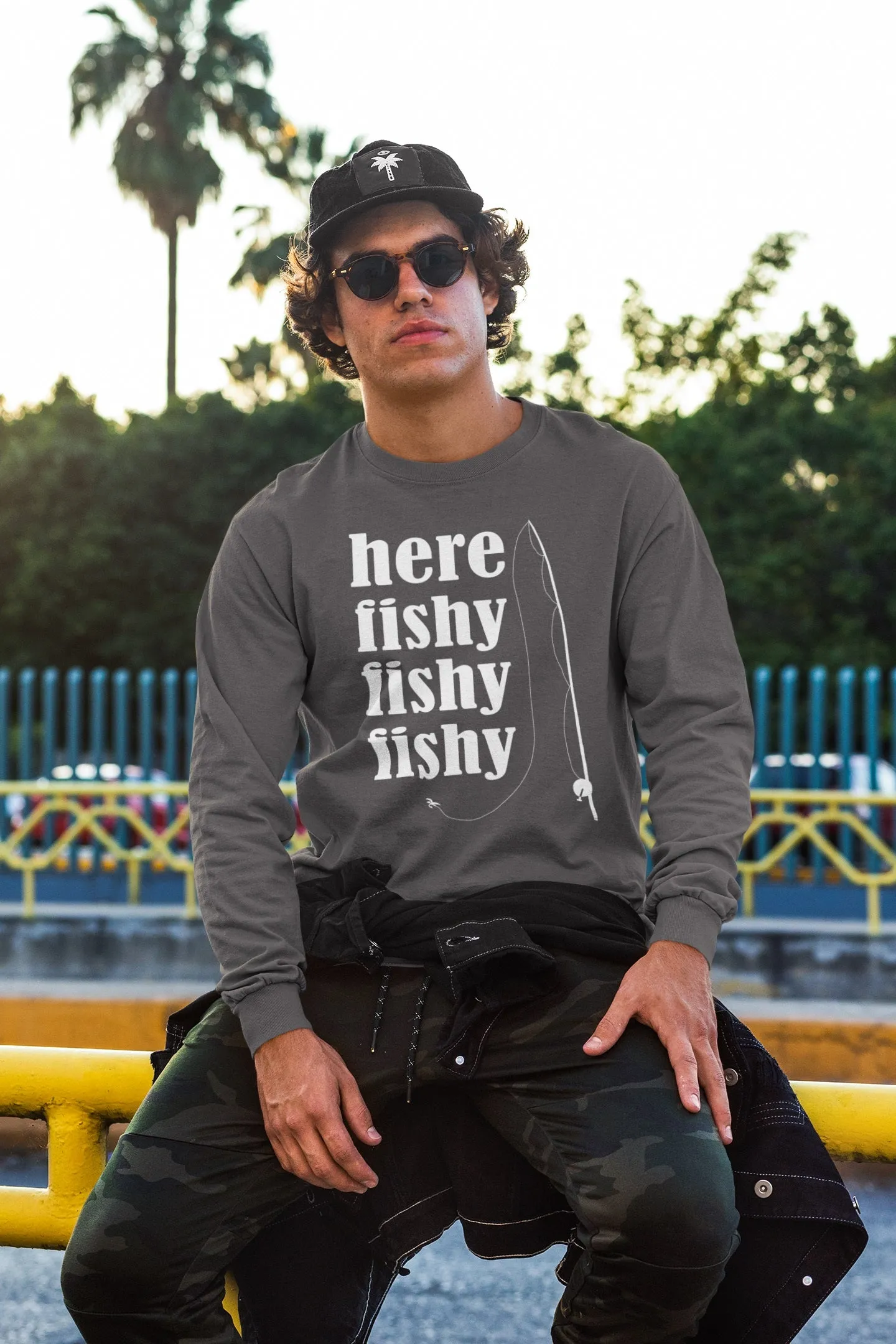 Here Fishy Long Sleeve T-Shirt