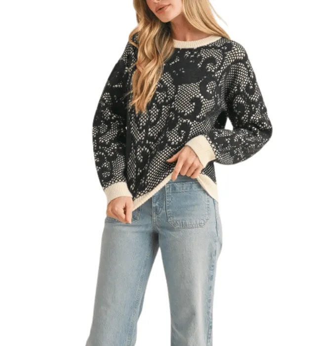 Hilcrest Lace Overlay Sweater