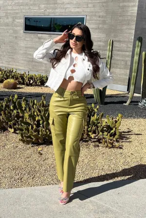 “It’s Green” Vegan Leather Cargo Pants