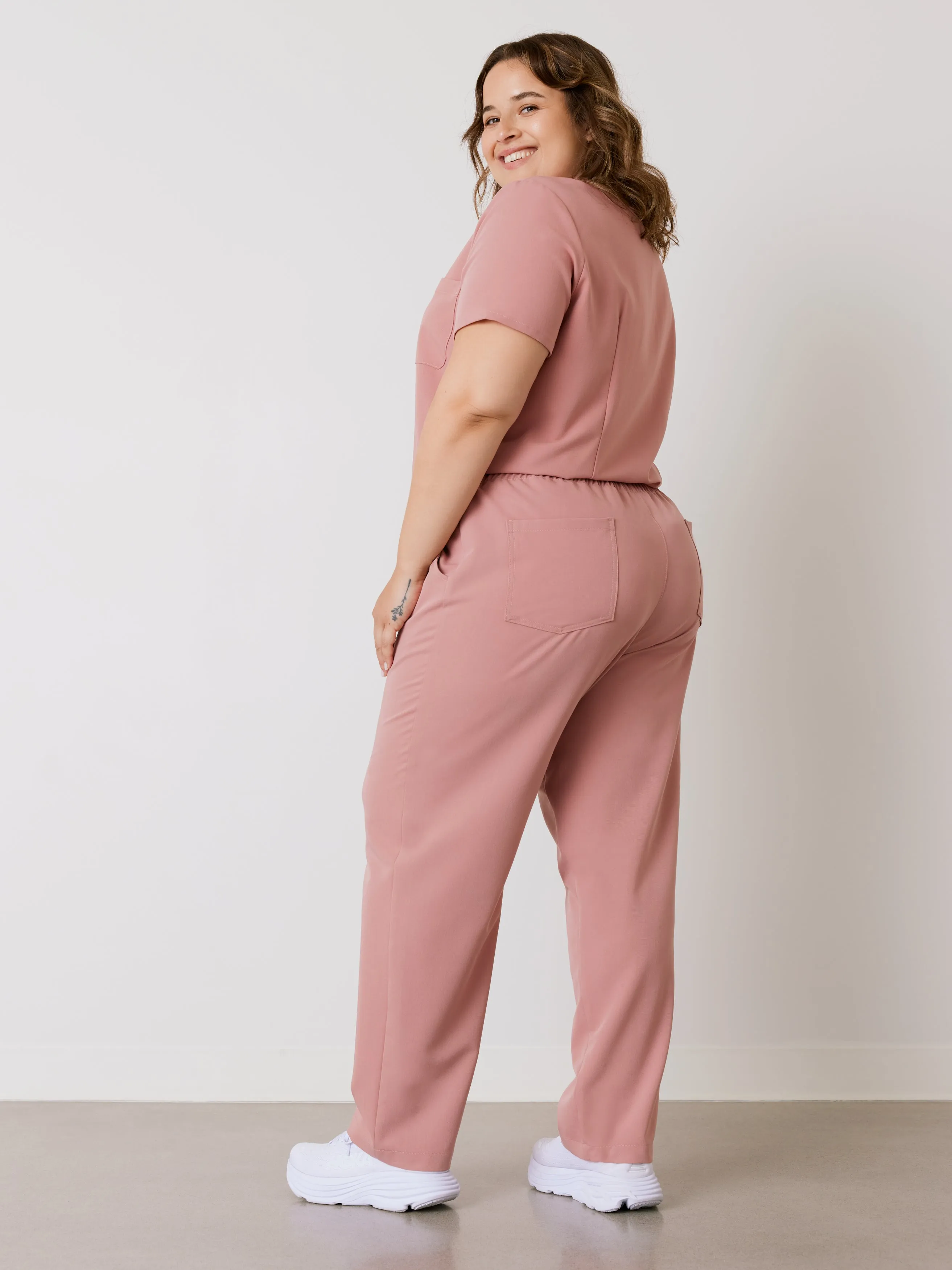 JULIETA RE-GARDE™ - BLUSH - Straight Cut Scrub Pants - SILVADUR™||JULIETA RE-GARDE™ - BLUSH - Pantalon Coupe Droite - SILVADUR™
