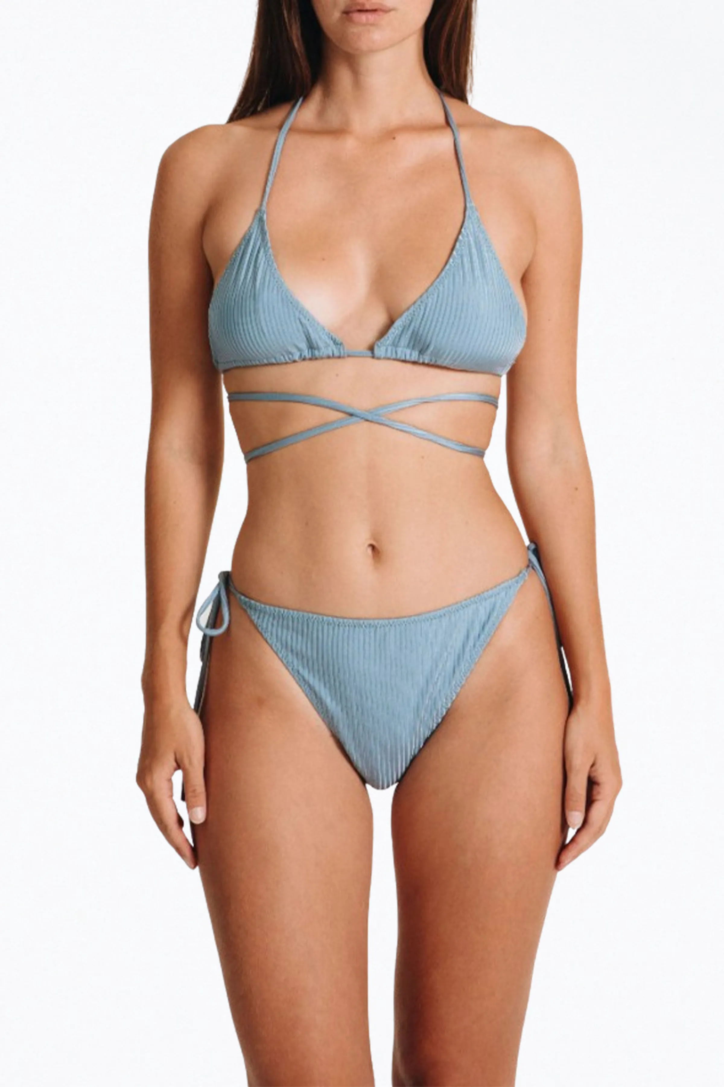 JUNO TRIANGLE HALTERNECK WRAP-AROUND BIKINI TOP