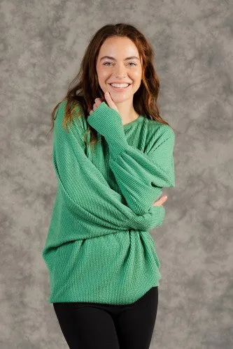 Kelly Green Urban Ribbed Top with Thumbholes