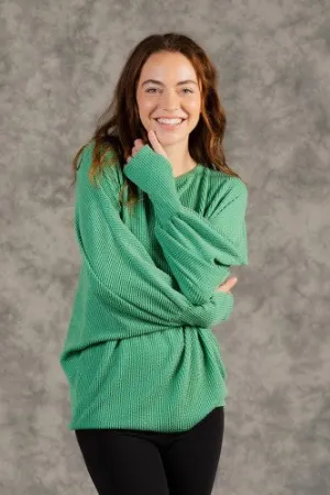 Kelly Green Urban Ribbed Top with Thumbholes