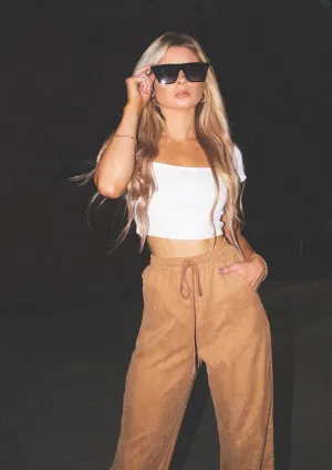 Kendall Ribbed Crop - White
