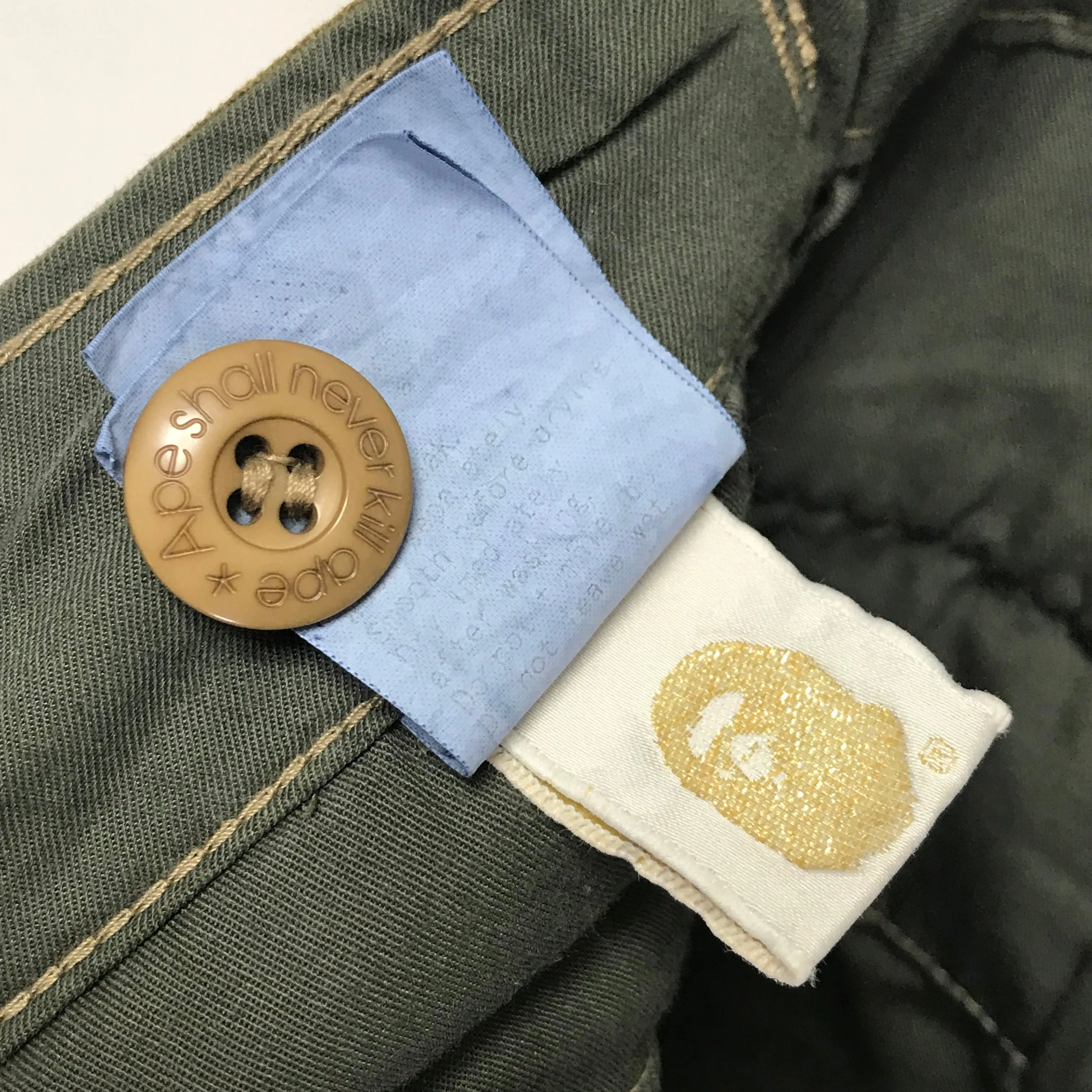 [L] A Bathing Ape Ursus Bape Camo Cargo Pants Olive