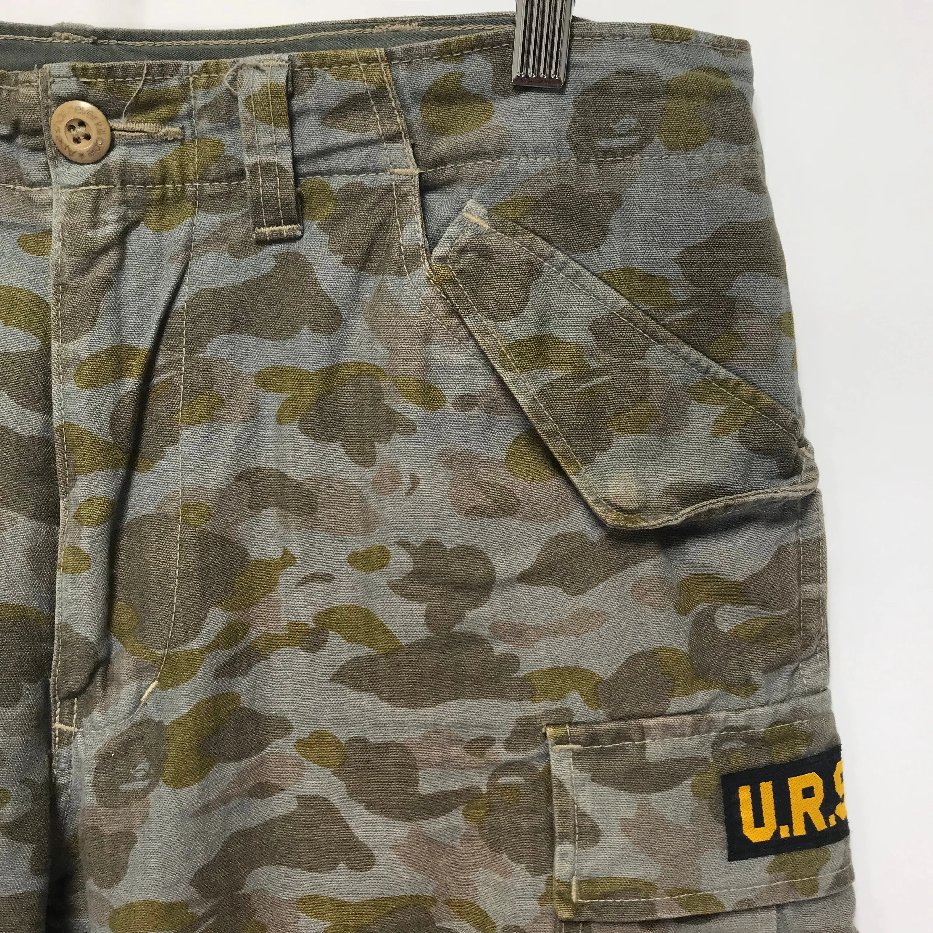 [L] A Bathing Ape Ursus Bape Camo Cargo Pants Olive