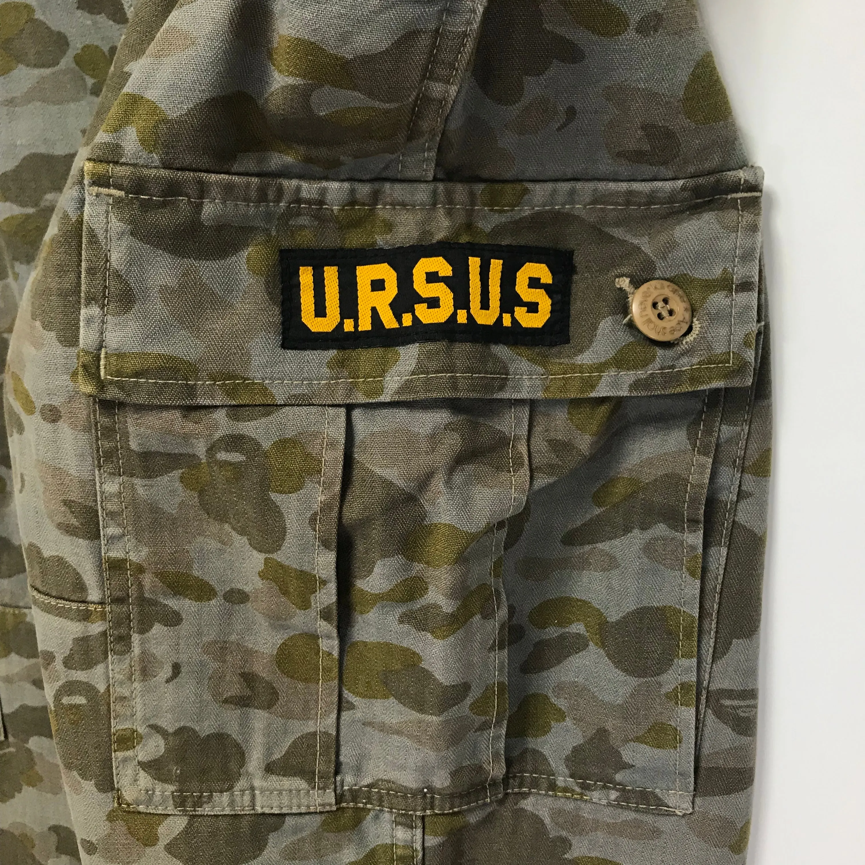 [L] A Bathing Ape Ursus Bape Camo Cargo Pants Olive