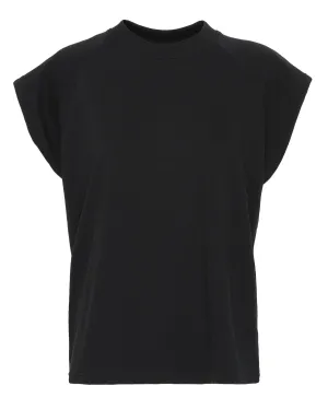 Light Weight Sweatshirting Sleeveless Easy Top in Black