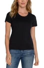 Liverpool scoop neck short sleeve-black