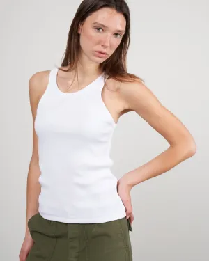 long rib tank - white