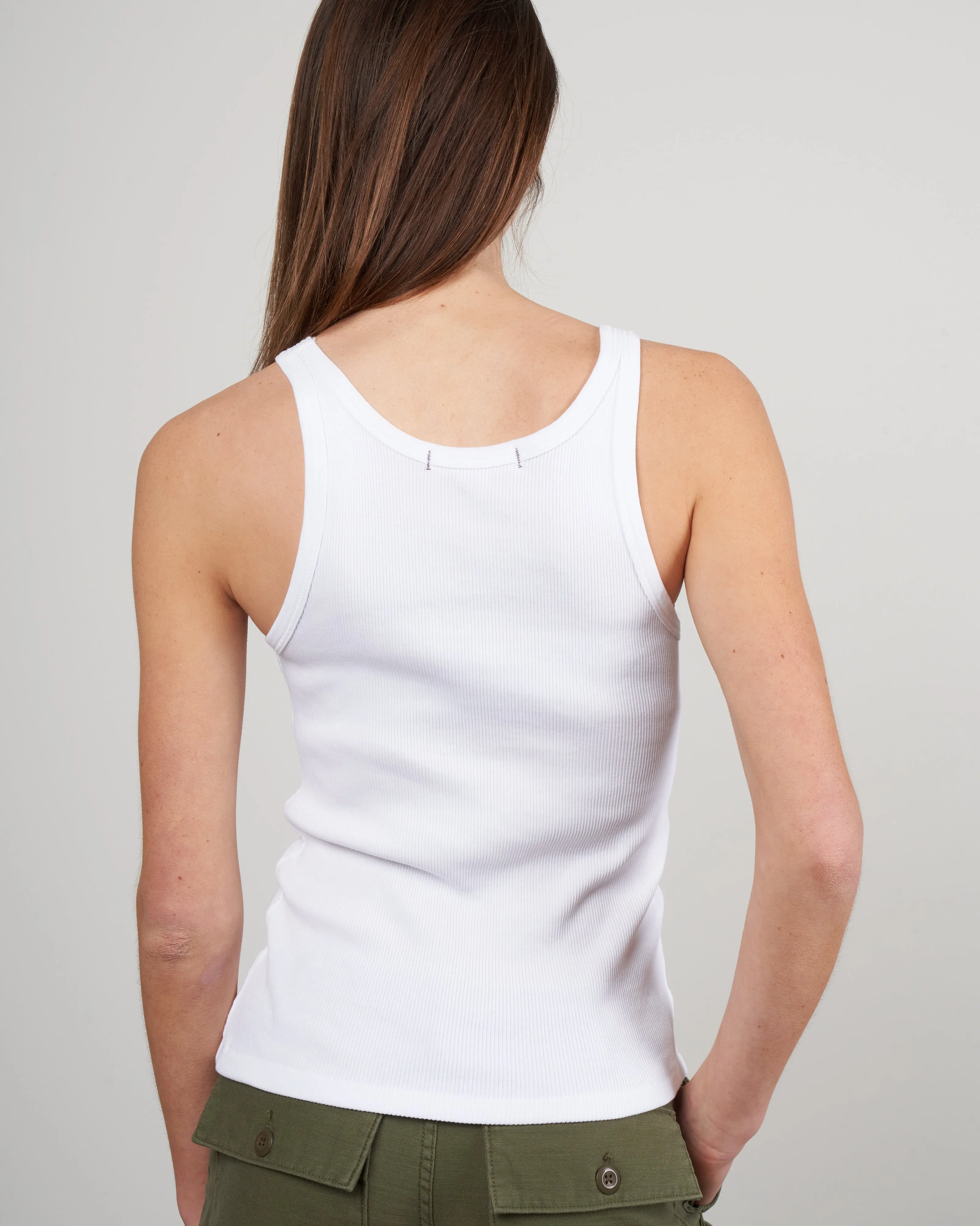 long rib tank - white